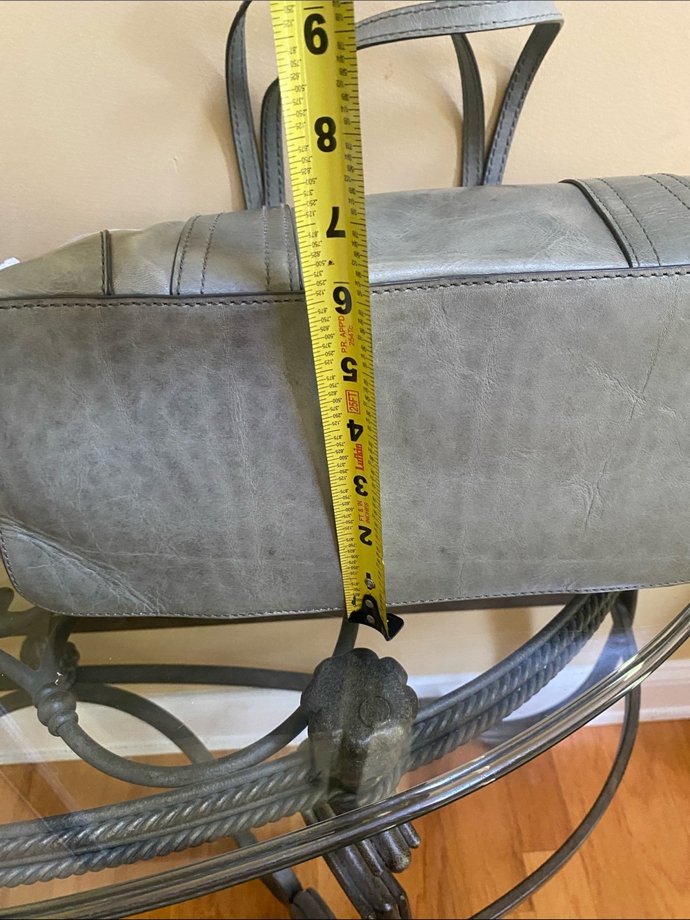 NWT FRYE $358 Fern Sage Green Distressed Leather Shoulder Tote w/Frye Duster bag - Picture 9 of 14